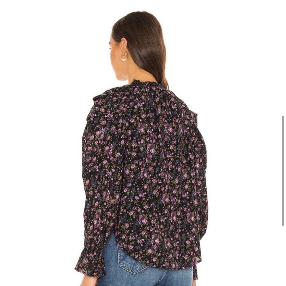 Women’s Free People Meant to Be Blouse in Black Combo - Picture 5 of 11